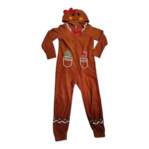 Gingerbread Onesie Jumpsuit - Brown Holiday Pajamas